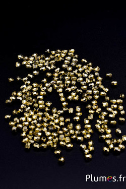 Perles métalliques facettées - Ø 3 mm - doré